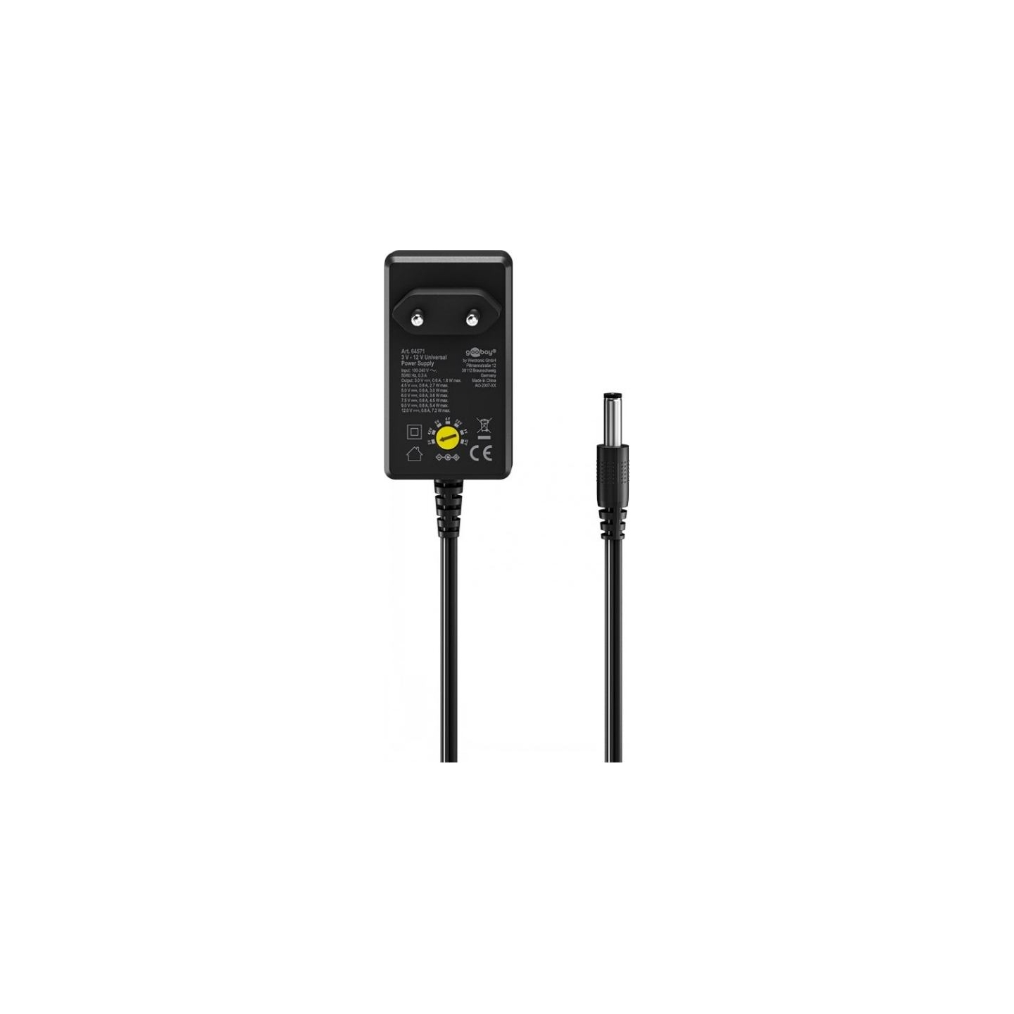 Goobay UNIVERSAL POWER SUPPLY 3 V - 12 V, MAX. 7.2 W / 0.6 A
