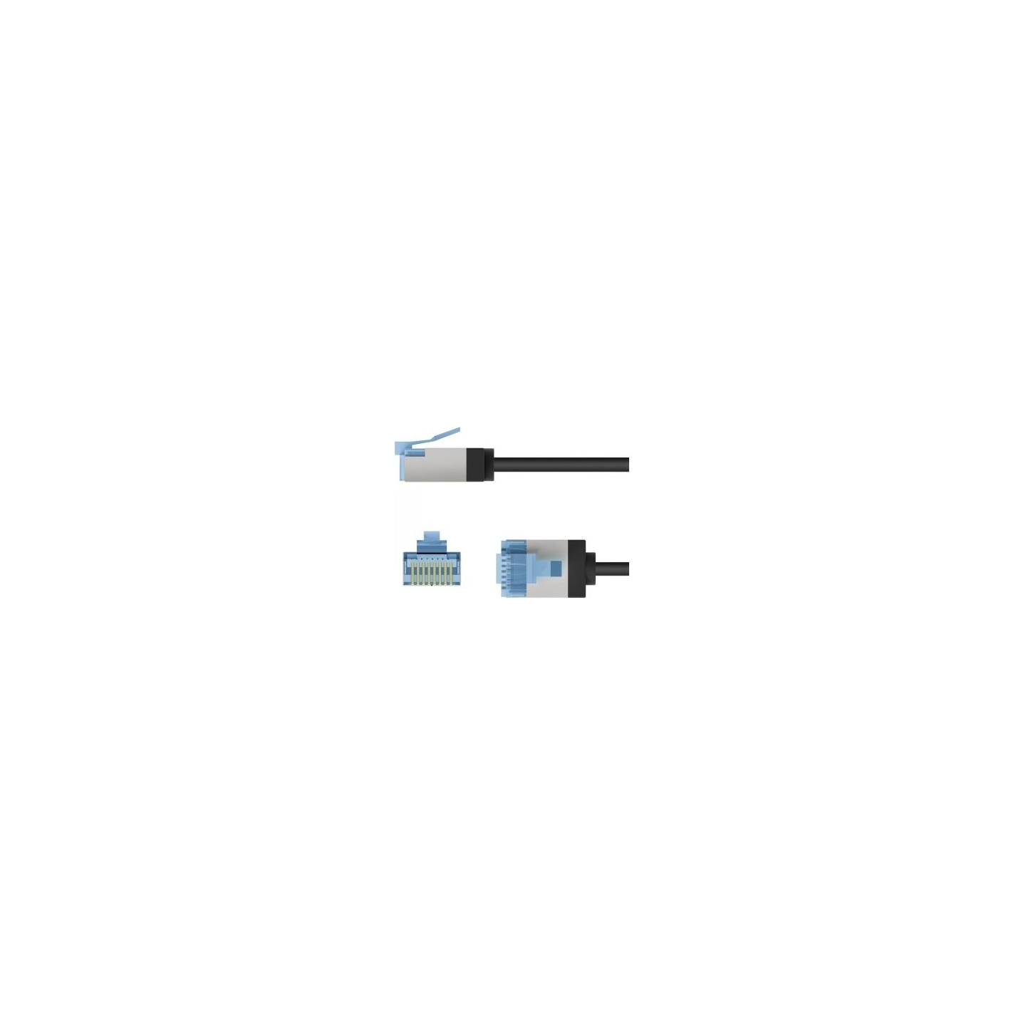 Goobay ULTRA-FLEX CAT6A VERKKOKAAPELI, 1M, U/FT, LSZH, SLIM,  EXTRA-SHORT PLUGS, BLACK