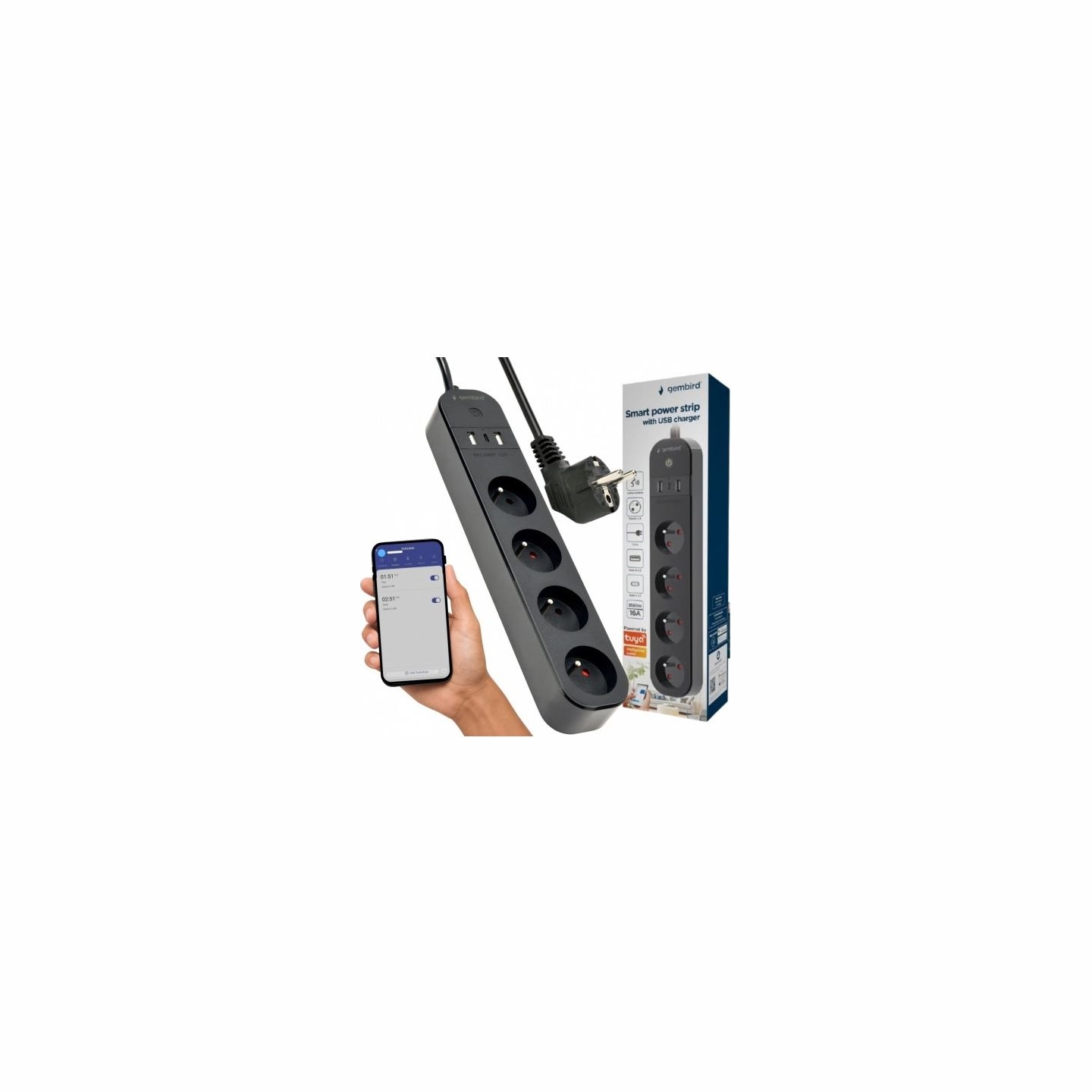 Gembird Smart power strip with USB