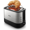 Philips Viva Collection Toaster HD2637/90 Extra wide 2 slots toaster Built in bun warmer Black/Damaged package / HD2637/90?/PACK