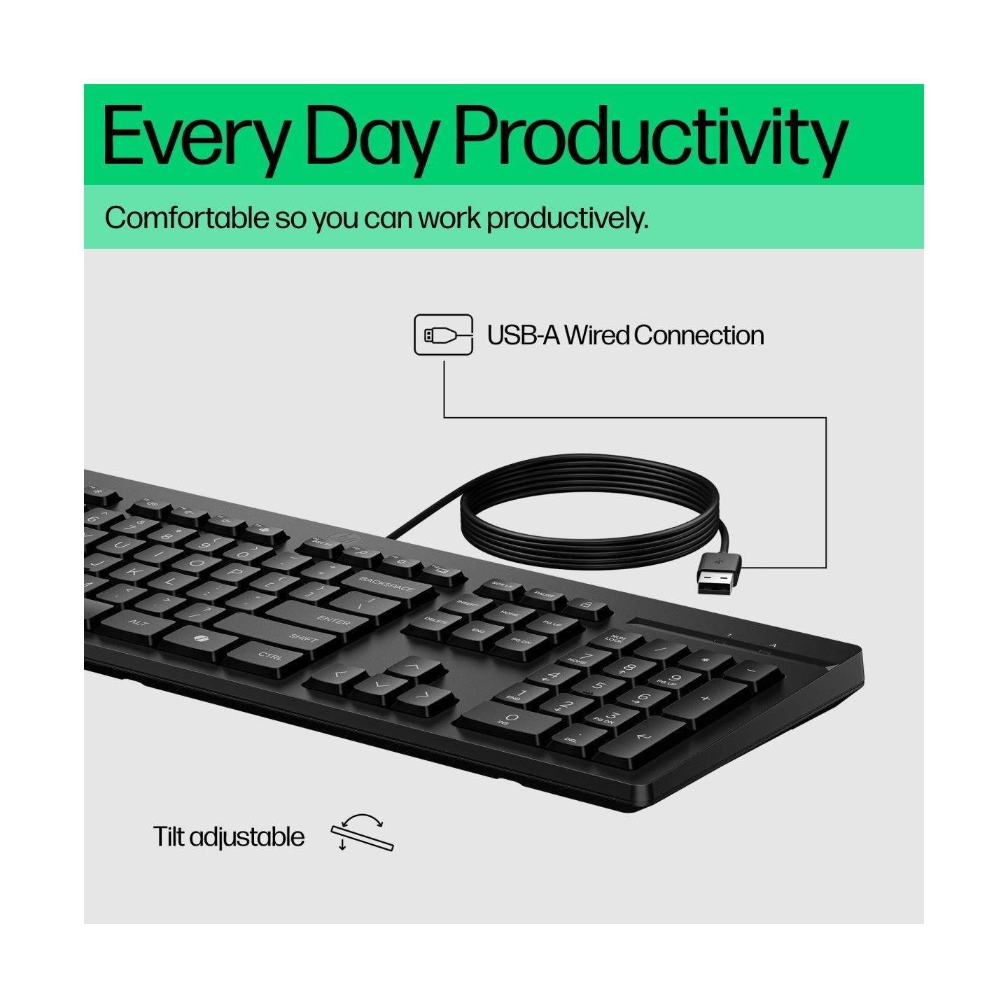 HP 125 G2 USB Wired Keyboard (EU)