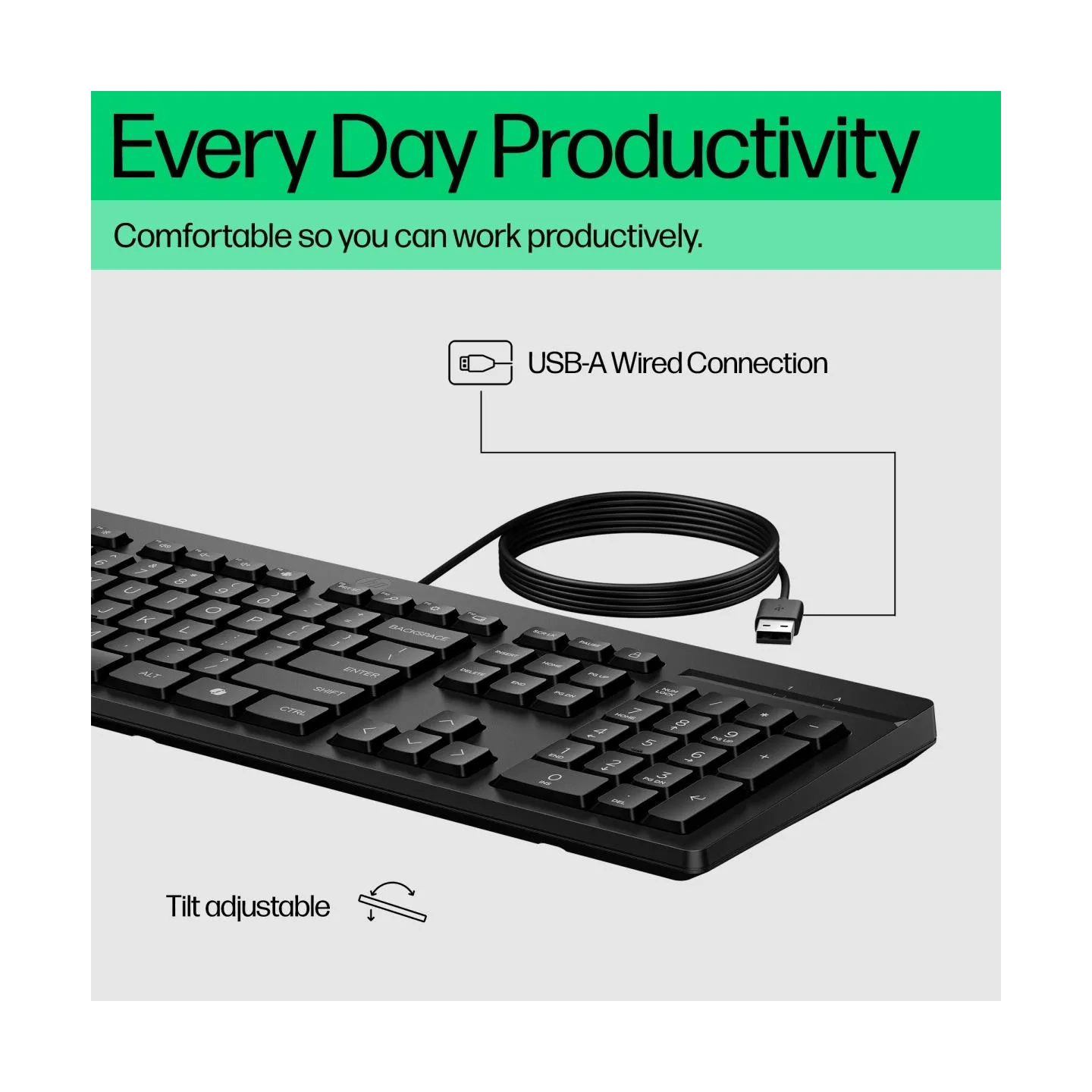 HP 125 G2 USB Wired Keyboard (EU)