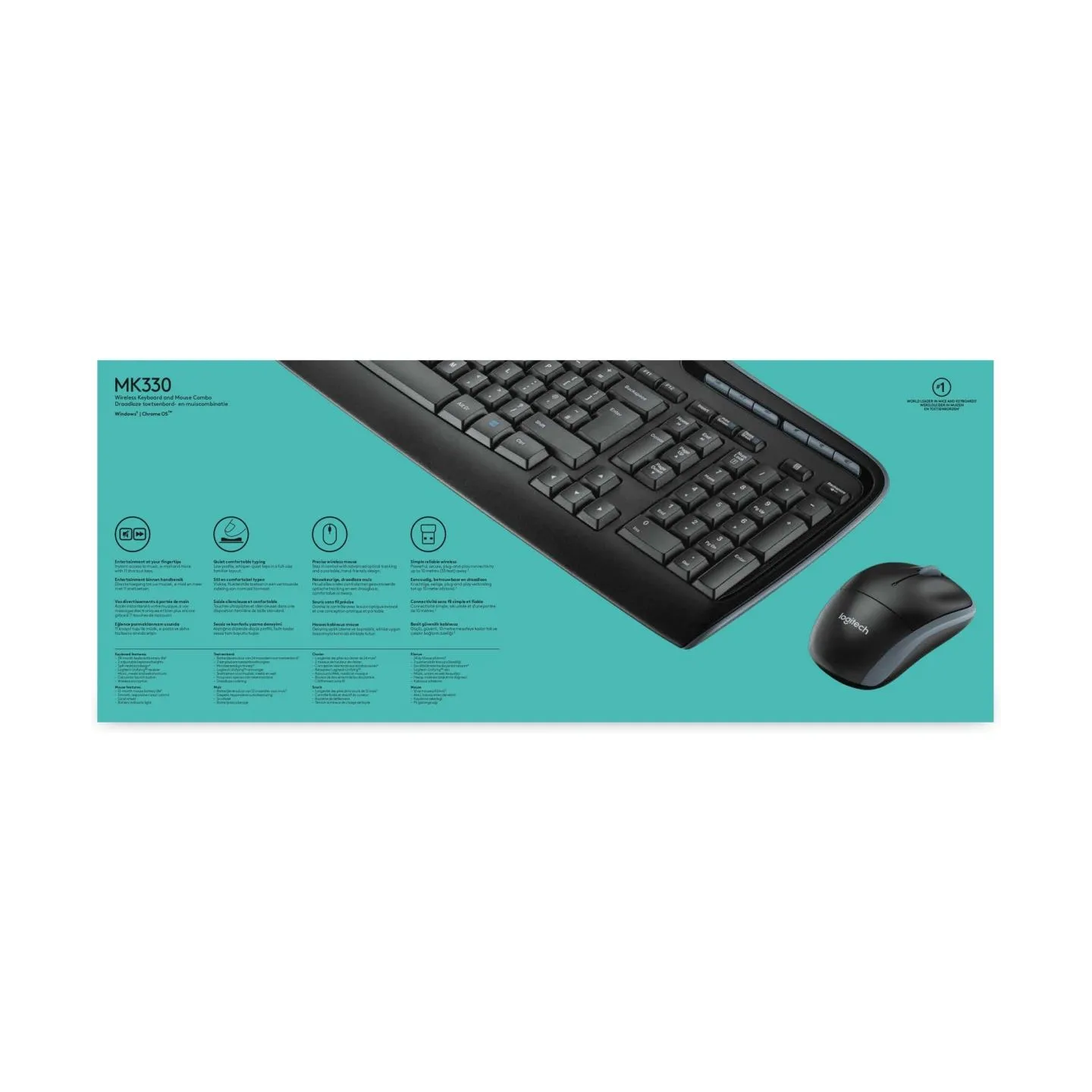 Logitech Mouse and keyboard set 920-003989 / MK330 Black / 920-003989