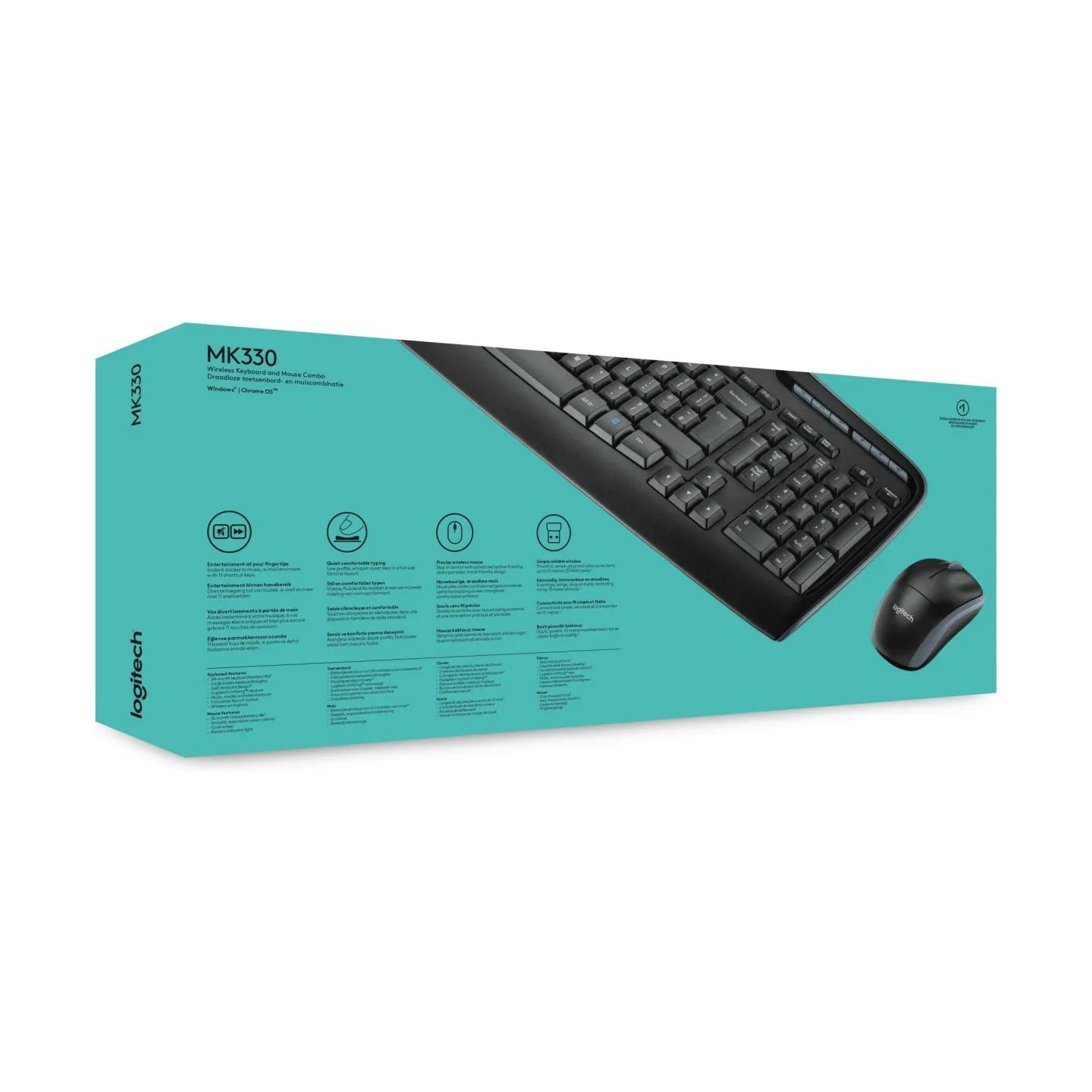 Logitech MK330 | Keyboard and Mouse Set | Wireless | Mouse included | US International | Black