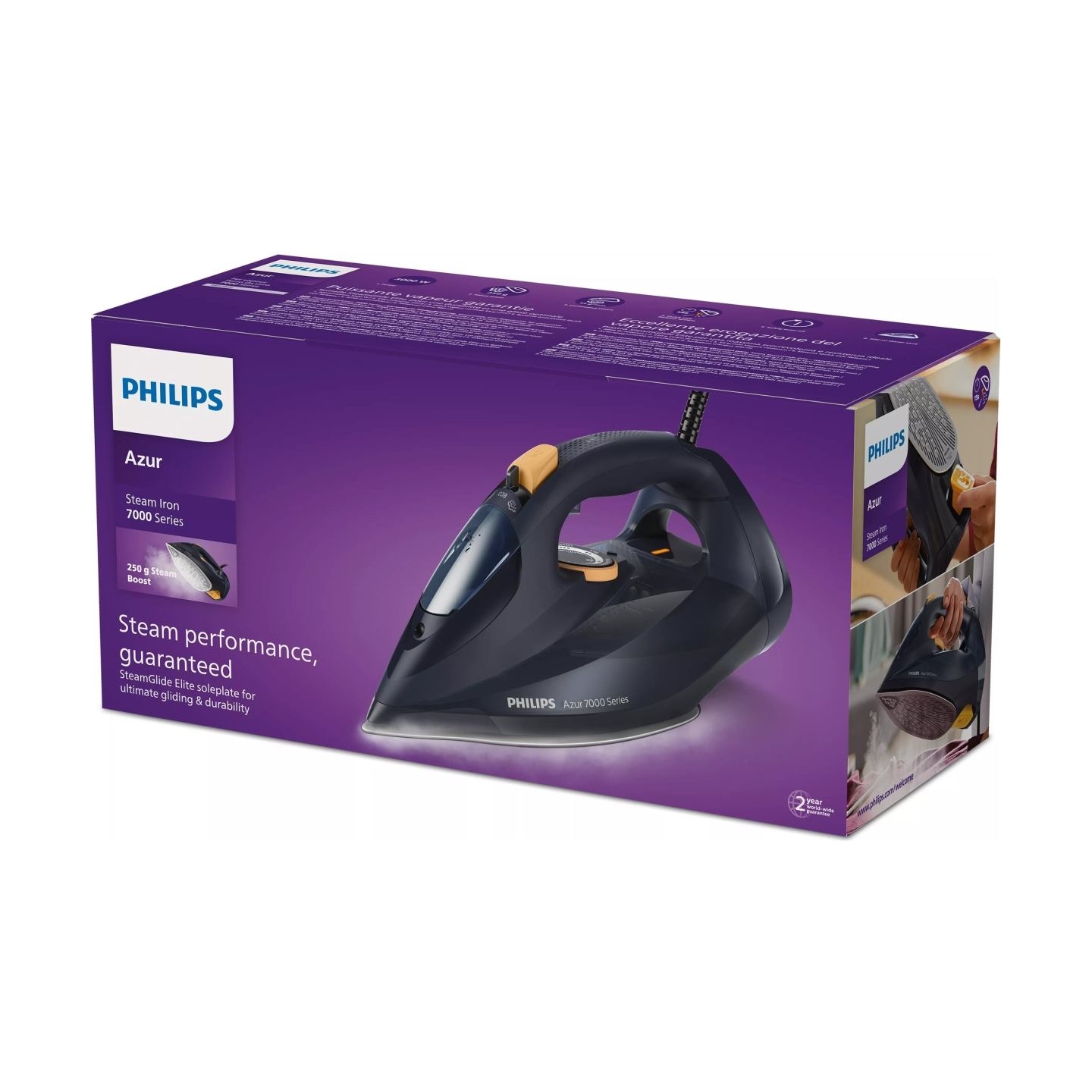 Philips 7000 Series Steam iron DST7060/20, 3000W, 55 g/min continous steam, 250g steam boost / DST7060/20