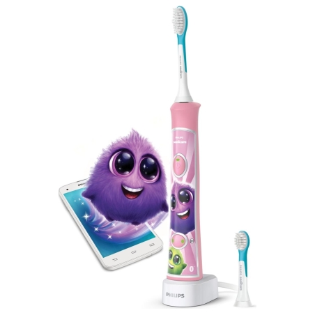 Philips Sonicare For Kids Sonic electric toothbrush HX6352/42 Built-in Bluetooth® Coaching App 2 brush heads & 10 stickers 2 mod