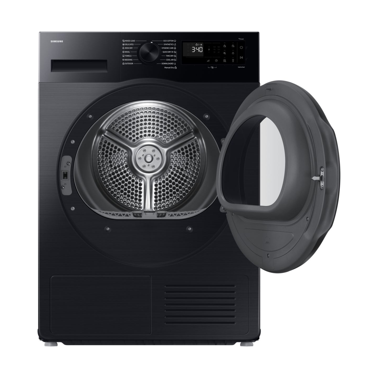 Samsung Dryer DV90DG52A0ABLE, black, SpaceMax, Higiene care, 9kg, A+++, heat pump, Black / DV90DG52A0ABLE