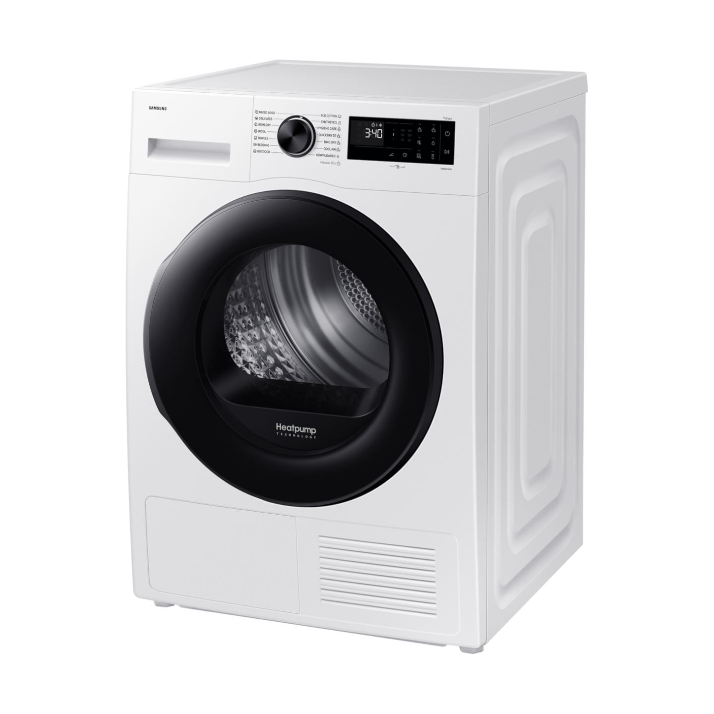 Samsung Dryer DV90DG52A0AELE, white, SpaceMax, Higiene care, 9kg, A+++, heat pump / DV90DG52A0AELE