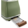 Delonghi Icona Vintage Toaster CTOV 2103.GR 900W, Stainless steel, Crumb tray, Defrost, Green / CTOV2103.GR