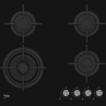 Beko Hob HILW64222S 60 cm Gas Black / HILW64222S