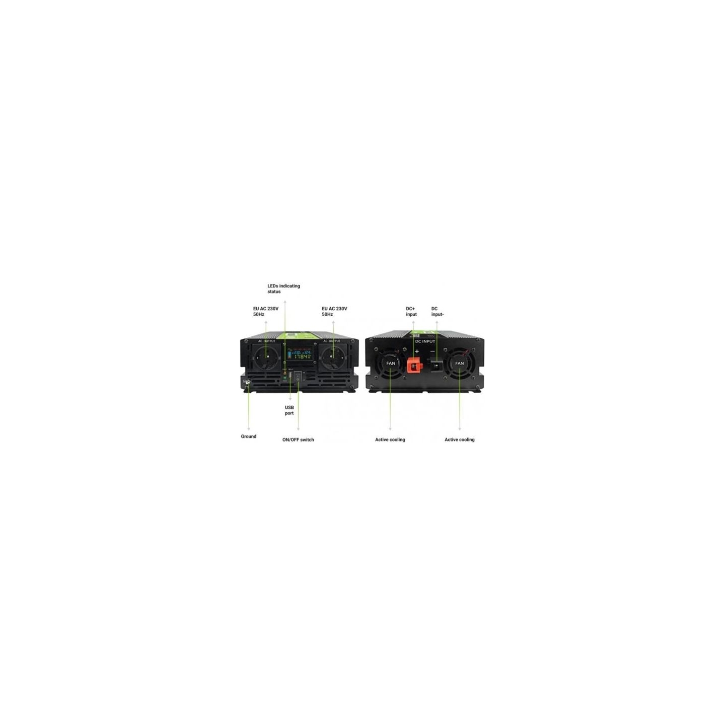 Green Cell power inverter 12V-230V 2000W