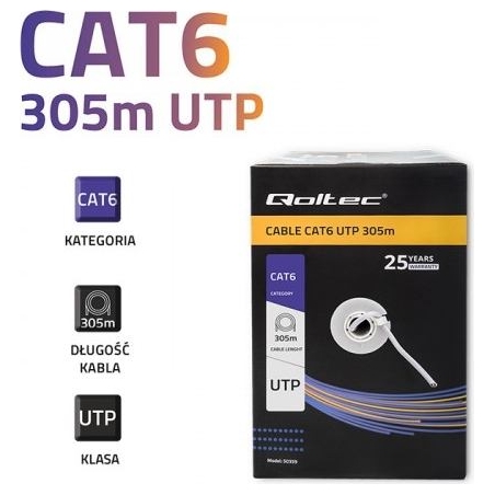 Qoltec 50359 UTP network cable CAT6 305m