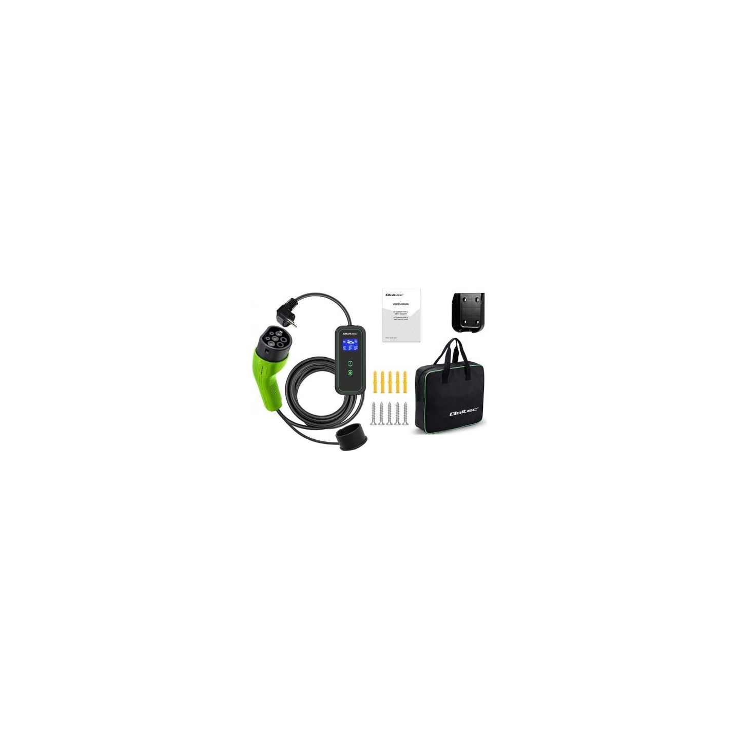 Qoltec 52470 Mobile charger for EV 2in1