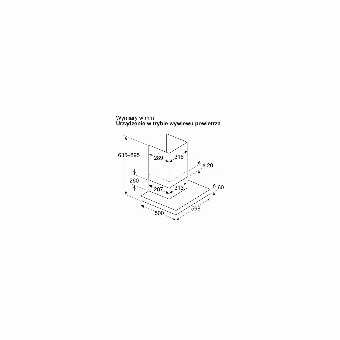 Bosch Hood DWB63BC30 Serie2 60 cm Metallook
