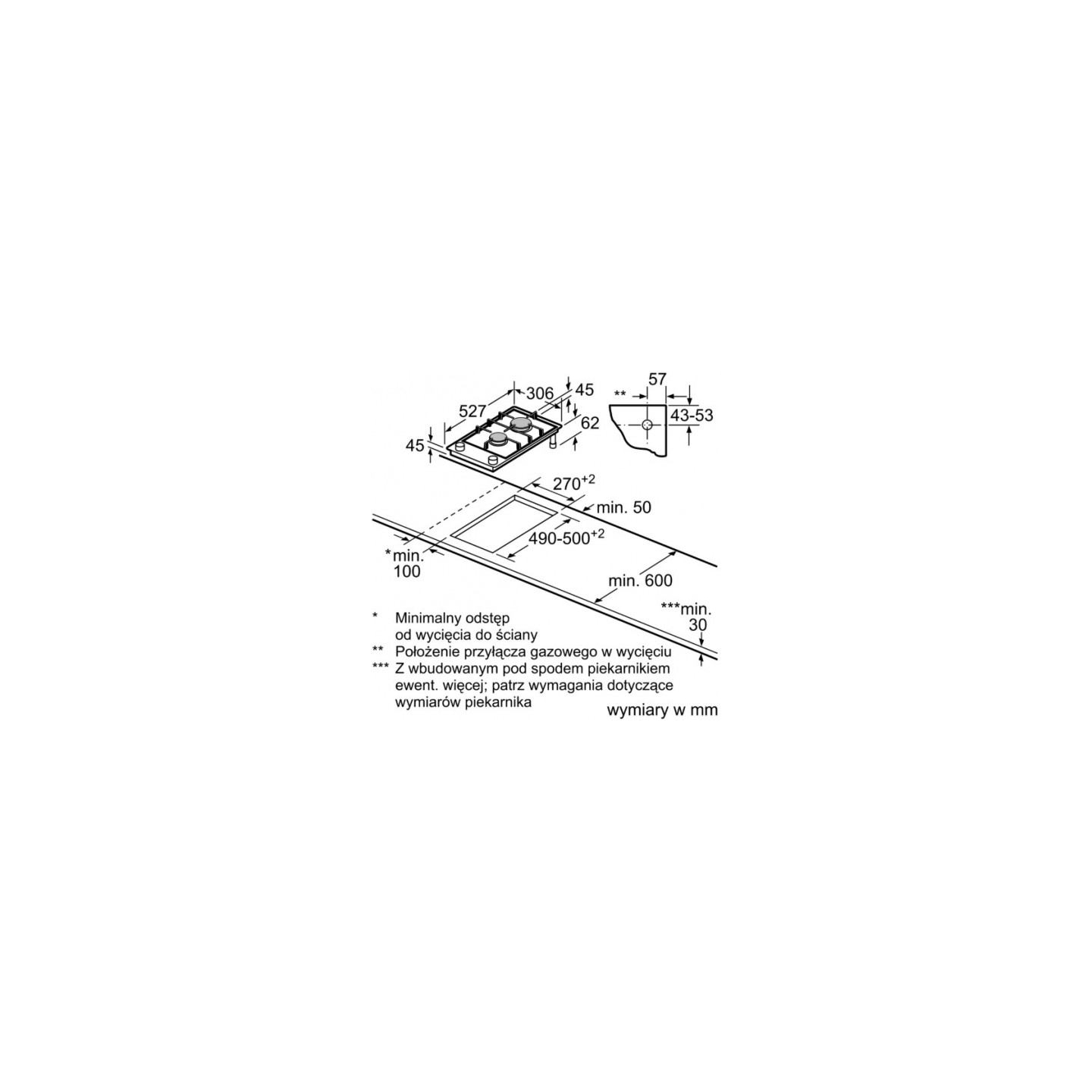 Bosch PRB3A6I40 Gas hob