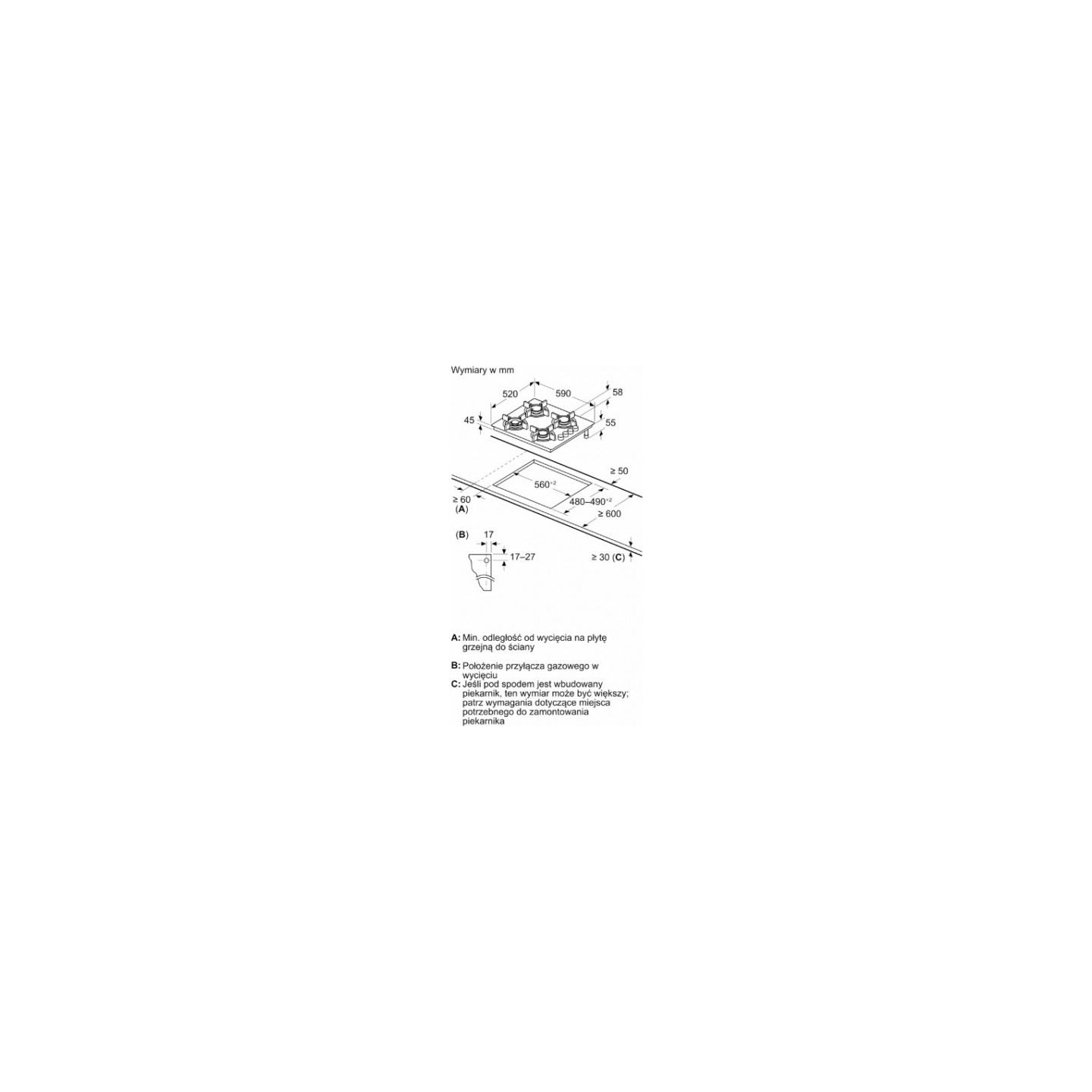 Bosch POH6B6K30 Gas hob