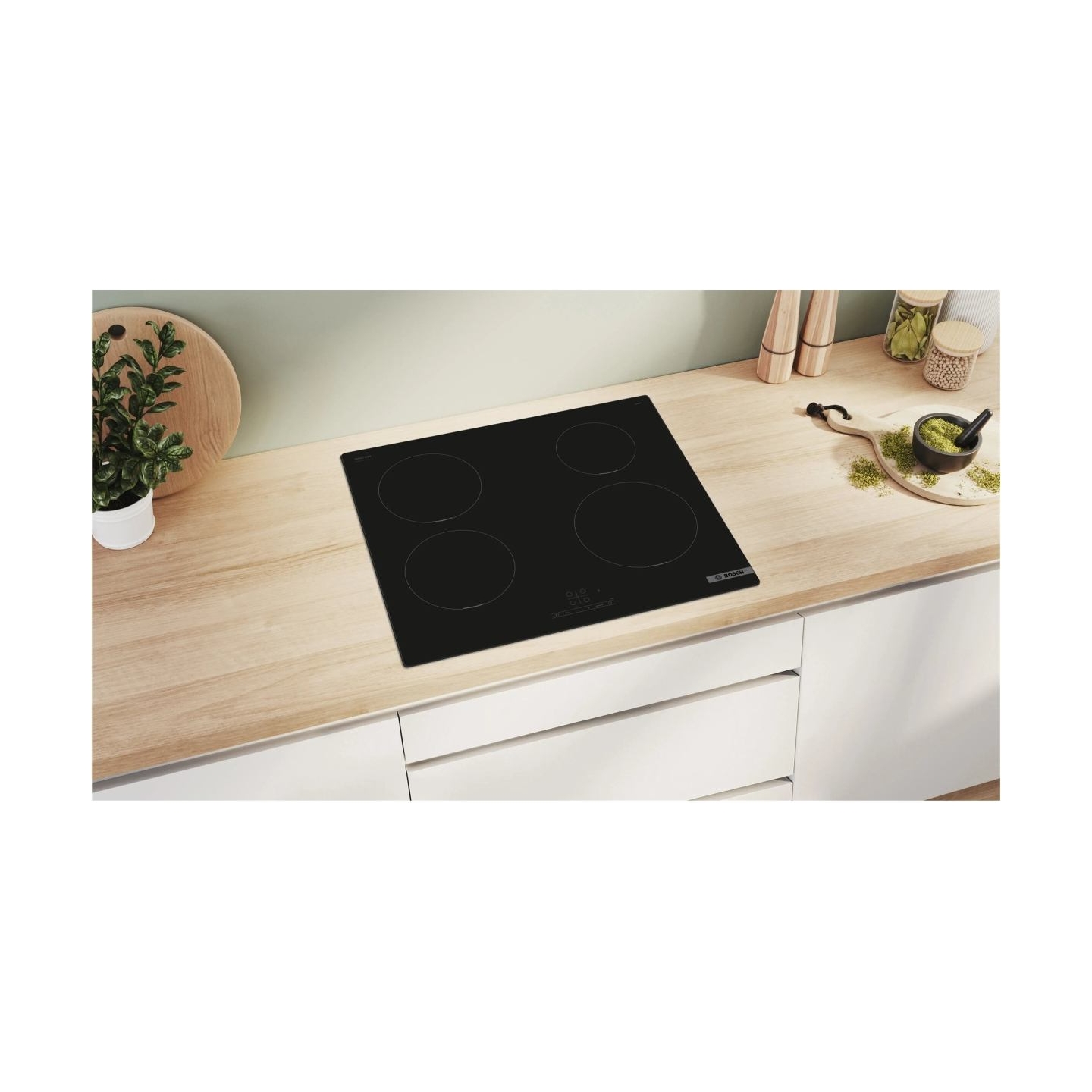 Bosch | Hob | PUE611BB5E | Induction | Number of burners/cooking zones 4 | Touch | Timer | Black