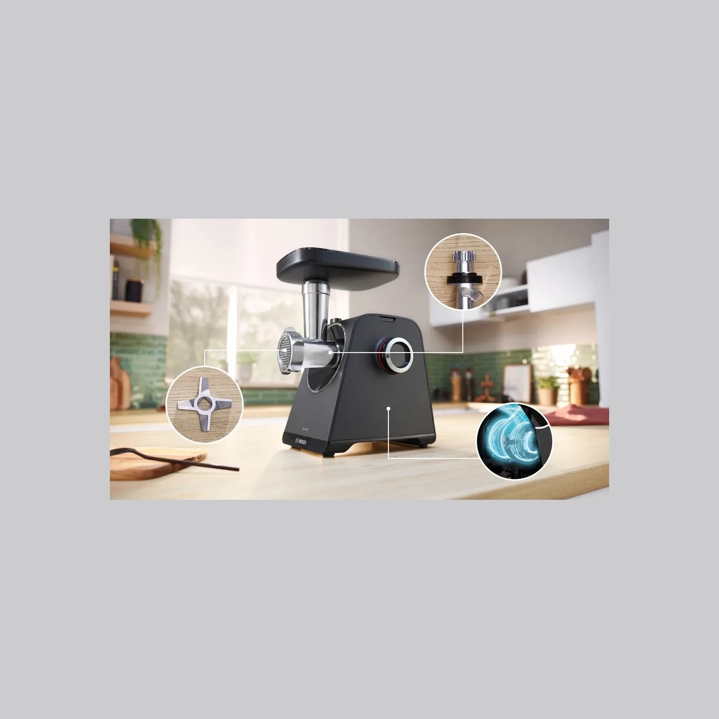 Bosch Food Mincer | MFWS430B | Black | Number of speeds 2 | Throughput (kg/min) 2.5