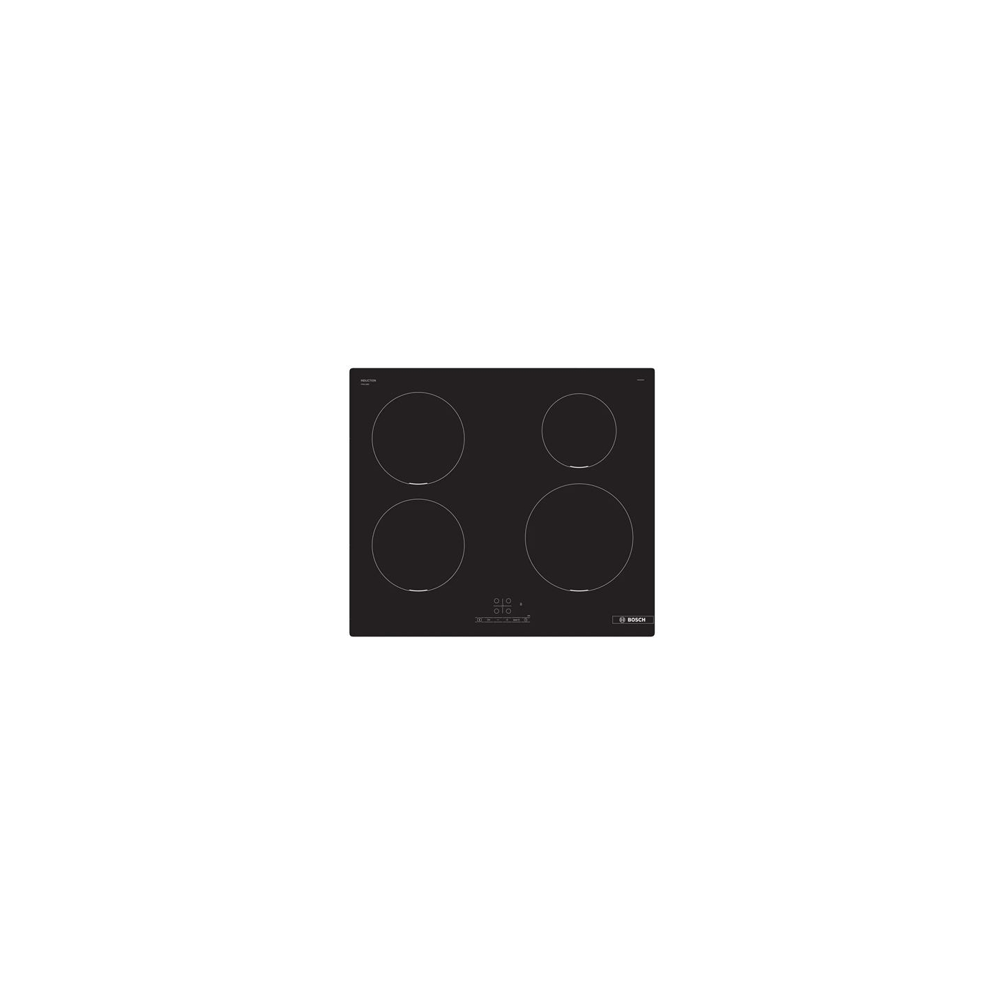 Bosch Hob | PIE611BB5E | Induction | Number of burners/cooking zones 4 | Touch | Timer | Black | Display