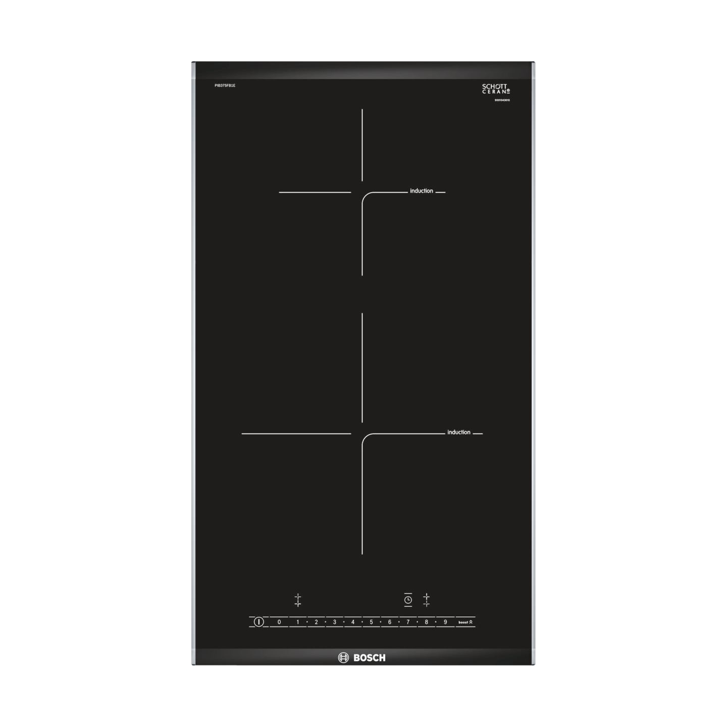 Bosch | Hob | PIB375FB1E | Induction | Number of burners/cooking zones 2 | Touch | Timer | Black