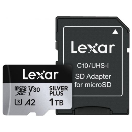 Lexar Memory card microSD 1TB C10 A2 U3 V30 205/150MB/s Silver Plus