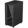 Lanberg 19-inch 27U floor-standing rack cabinet, 600x1000, glass door, (flat-pack), black