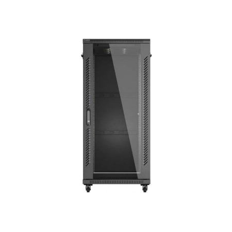 Lanberg 19-inch 27U floor-standing rack cabinet, 600x1000, glass door, (flat-pack), black