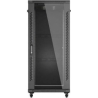 Lanberg 19-inch 27U floor-standing rack cabinet, 600x1000, glass door, (flat-pack), black
