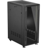 Lanberg 19-inch 27U floor-standing rack cabinet, 600x1000, glass door, (flat-pack), black