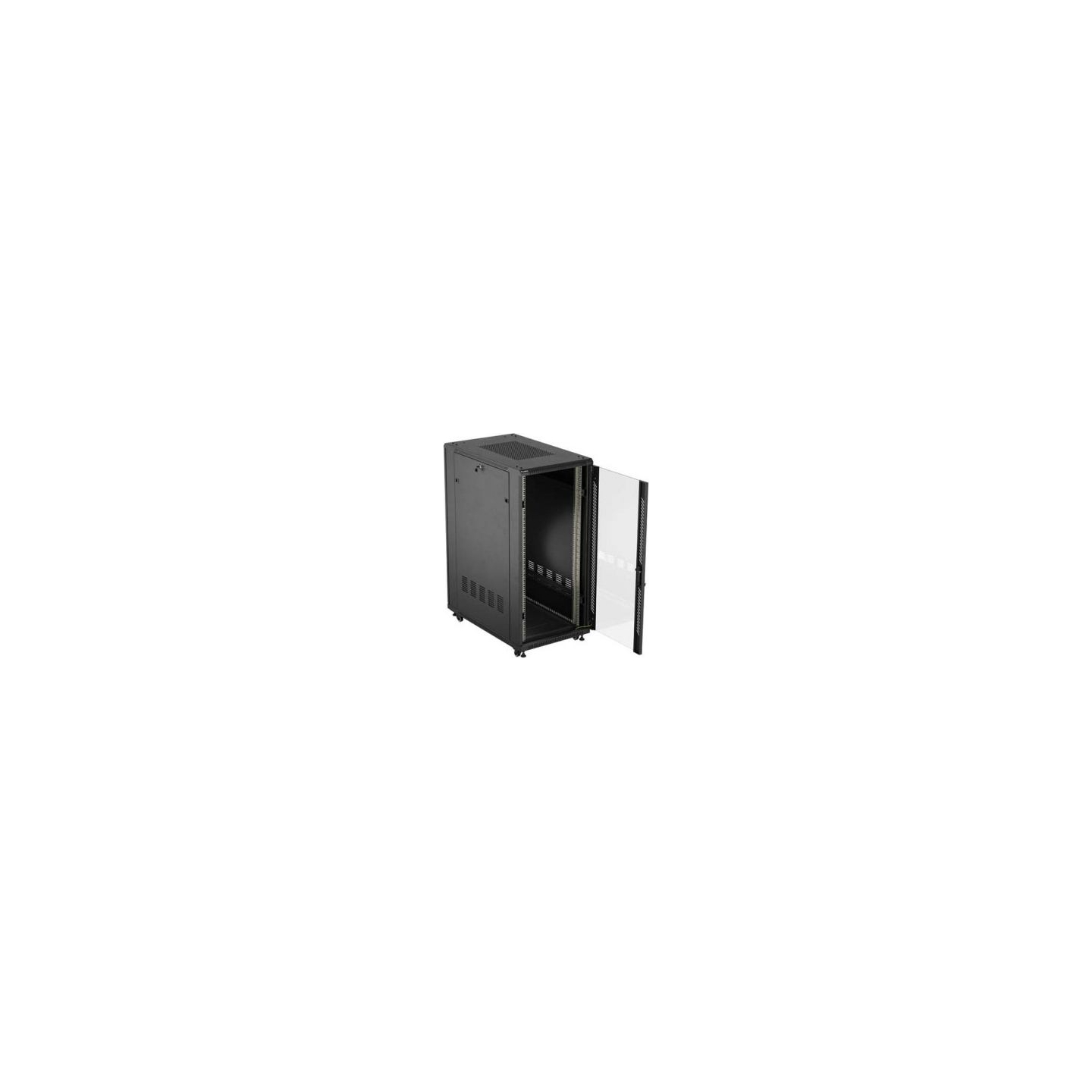 Lanberg 19-inch 27U floor-standing rack cabinet, 600x1000, glass door, (flat-pack), black