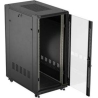 Lanberg 19-inch 27U floor-standing rack cabinet, 600x1000, glass door, (flat-pack), black