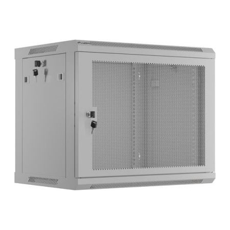 Lanberg Wall-Mount rack cabinet 19 inches 9U 600x450, perforated door (Flat Pack) grey