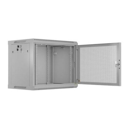Lanberg Wall-Mount rack cabinet 19 inches 9U 600x450, perforated door (Flat Pack) grey