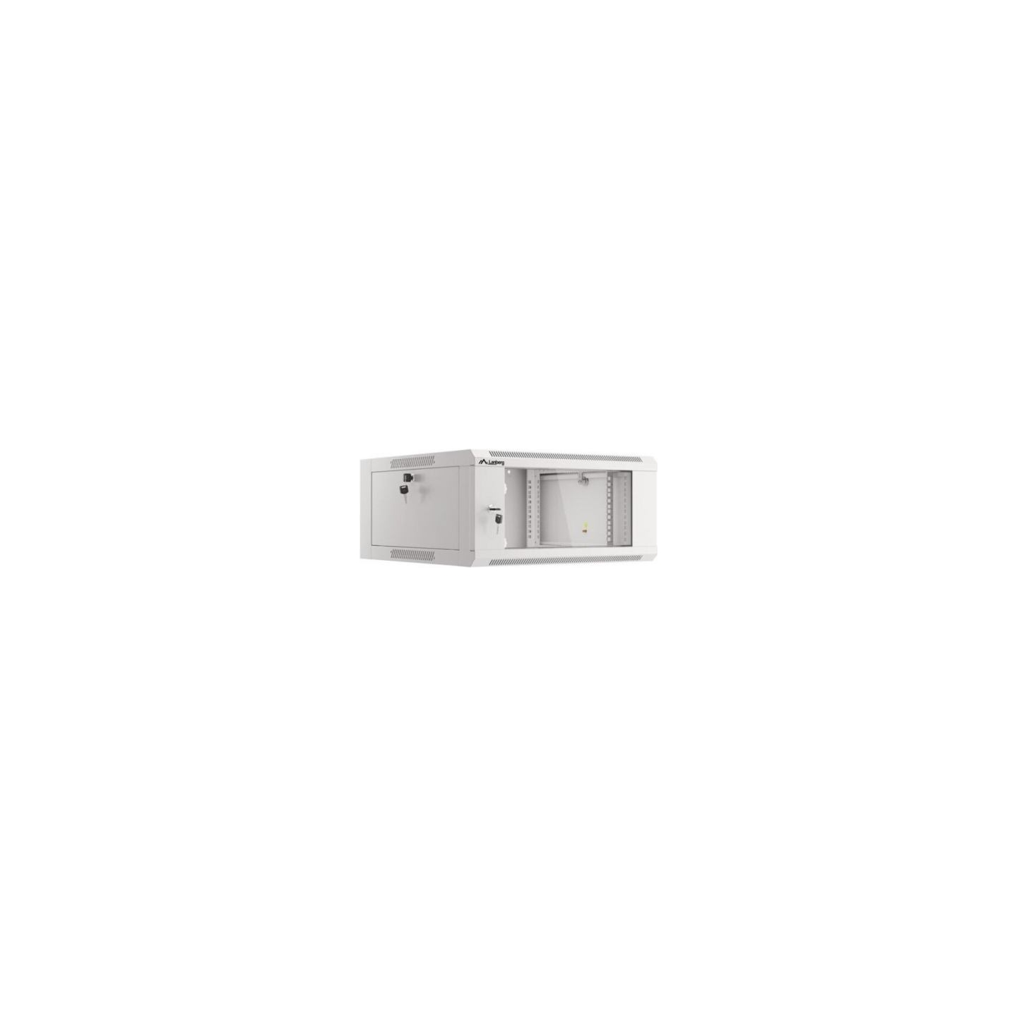Lanberg 19-inch 4U 600 hanging rack installation cabinet, gray with glass doors (folded)