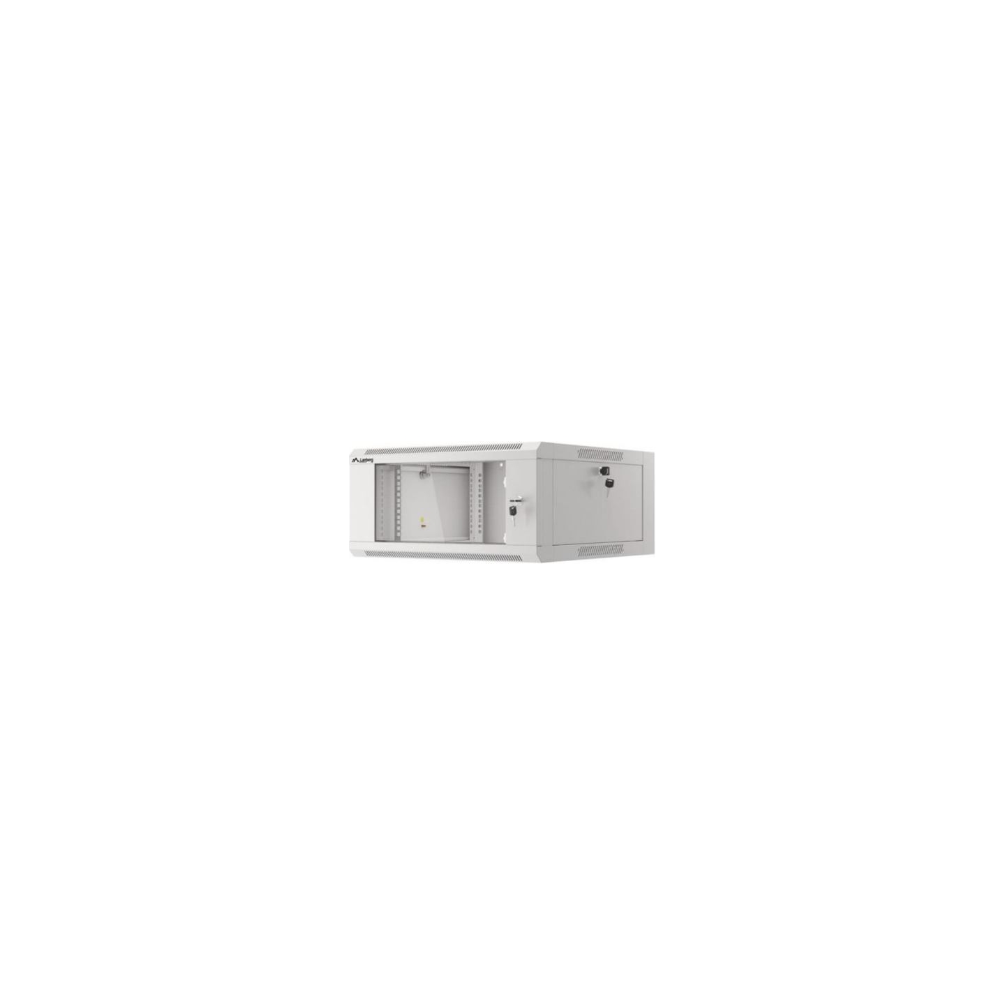 Lanberg 19-inch 4U 600 hanging rack installation cabinet, gray with glass doors (folded)