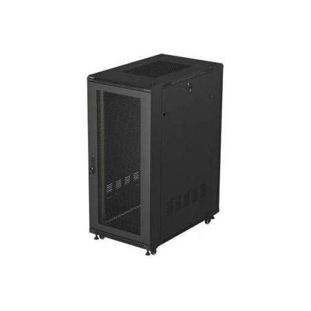 Lanberg 19-inch 27U floor-standing rack cabinet, 600x1000, mesh door, (flat-pack), black