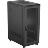Lanberg 19-inch 27U floor-standing rack cabinet, 600x1000, mesh door, (flat-pack), black