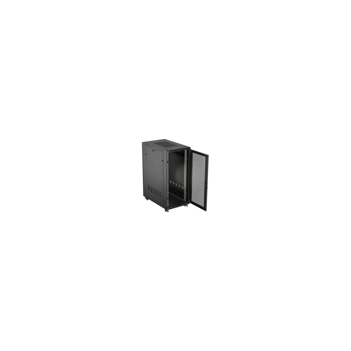 Lanberg 19-inch 27U floor-standing rack cabinet, 600x1000, mesh door, (flat-pack), black