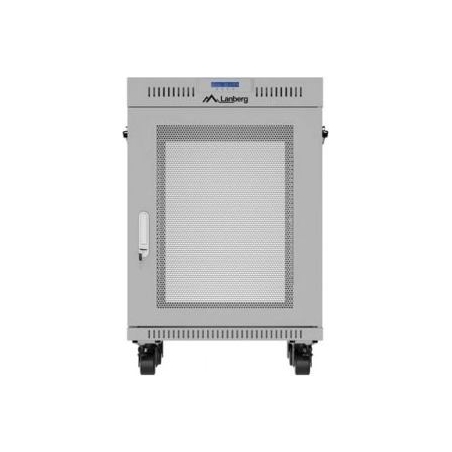 Lanberg 19-inch 15U floor-standing rack cabinet, 600x800, perforated door, LCD (flat-pack), grey