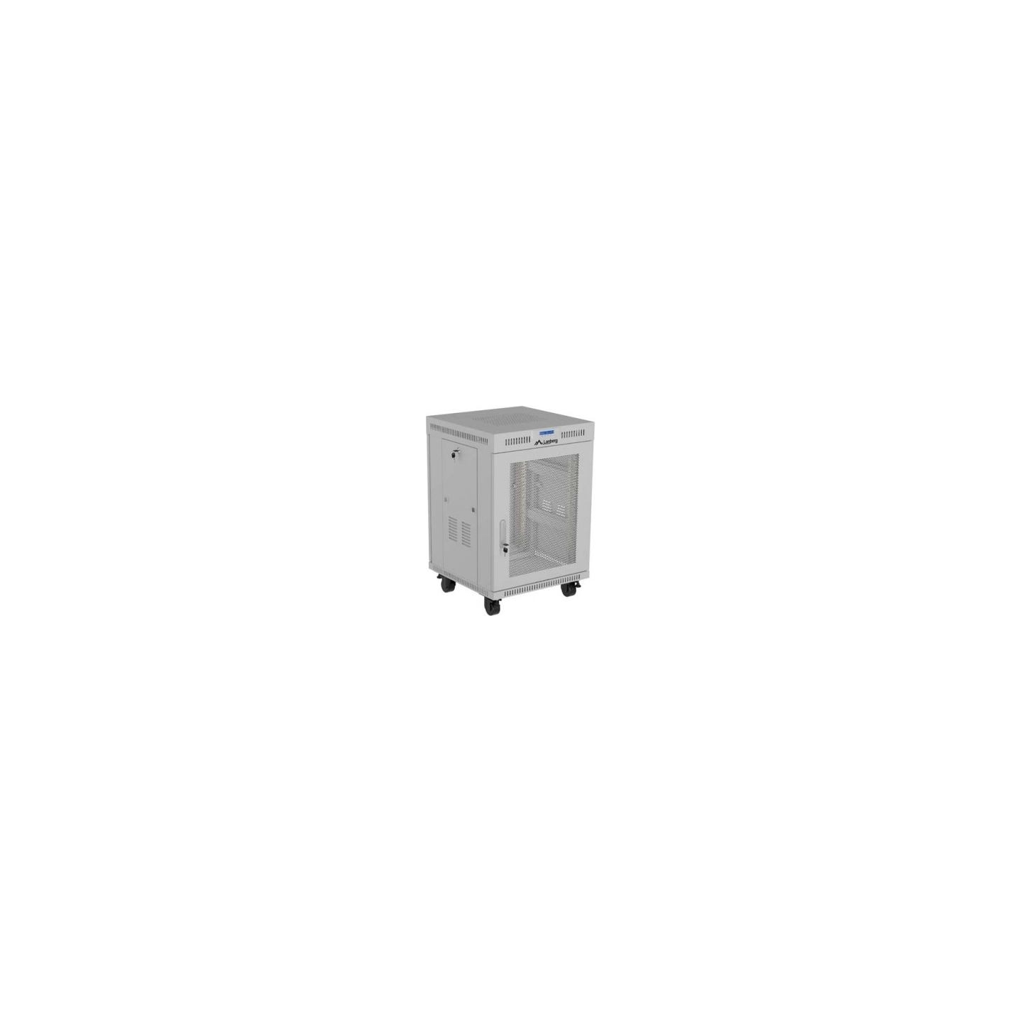 Lanberg 19-inch 15U floor-standing rack cabinet, 600x600, perforated door, LCD (flat-pack), grey