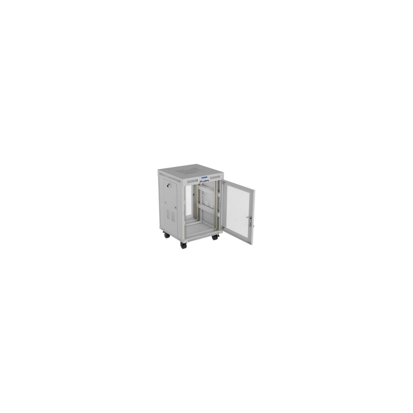 Lanberg 19-inch 15U floor-standing rack cabinet, 600x600, perforated door, LCD (flat-pack), grey