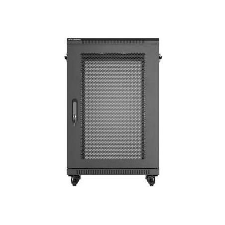 Lanberg 19-inch 18U floor-standing rack cabinet, 600x800, perforated door, (flat-pack), black