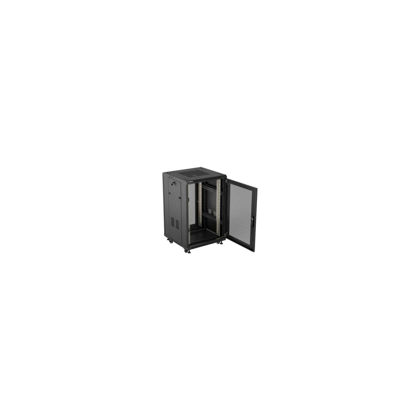 Lanberg 19-inch 18U floor-standing rack cabinet, 600x800, perforated door, (flat-pack), black