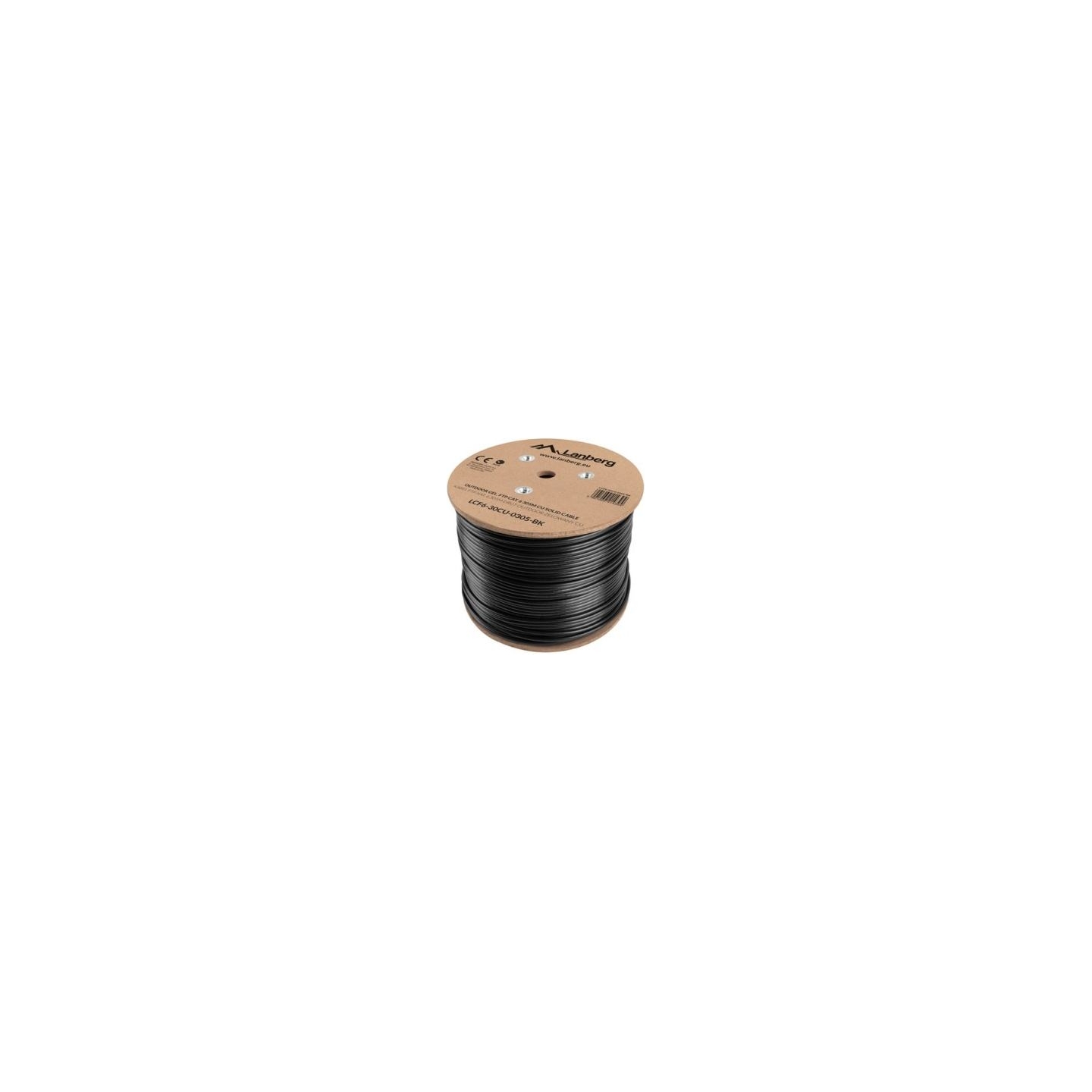 Lanberg Cable LAN FTP CAT-6 305M wire outdoor gel cu fluke, black