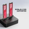 Axagon ADSA-M2C22L USB-C 20Gbps docking station for 2 x M.2 NVMe SSD with disk cloning function without PC