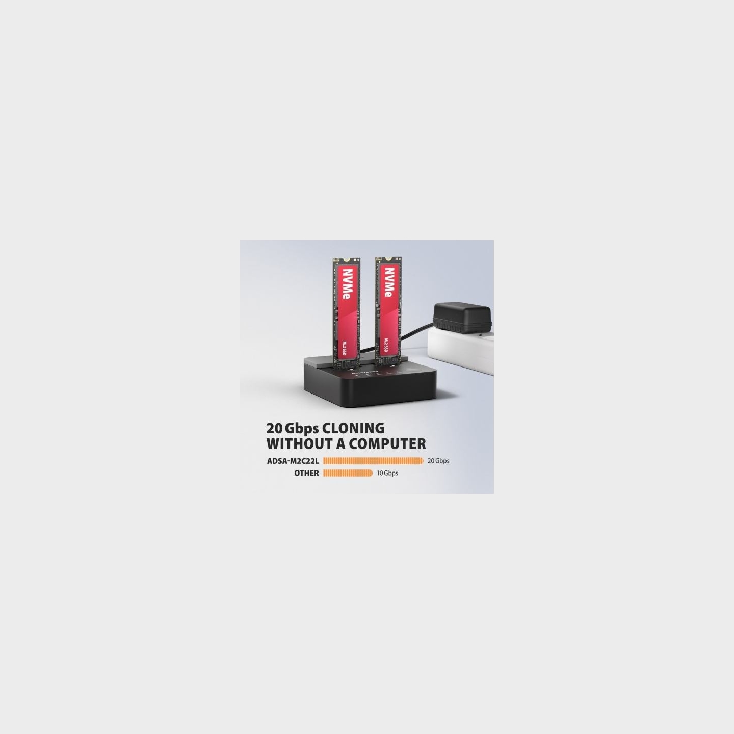 Axagon ADSA-M2C22L USBC 2xNVMe M.2 20Gbps dock station