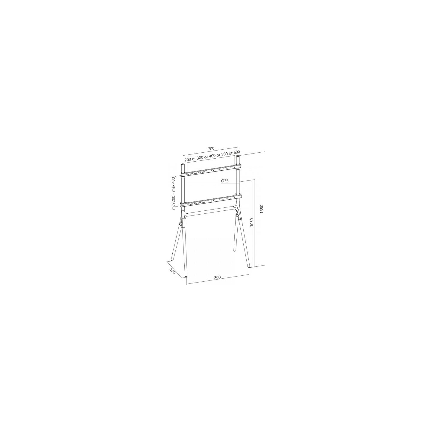 Logilink TV stand 49-70 inches with walnut wooden legs