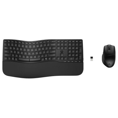 HP 685 Comfort Dual-Mode Keyboard and Mouse Combo, spill resistant - Black - US ENG / 8T6L7UT#ABB