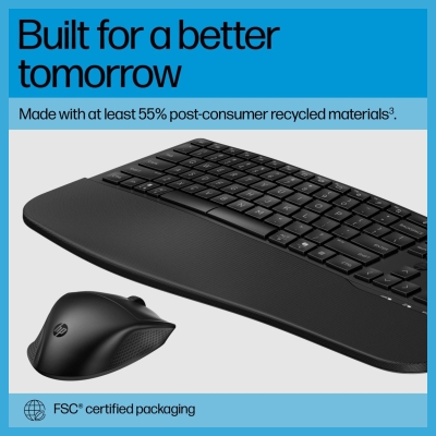 HP 685 Comfort Dual-Mode Keyboard and Mouse Combo, spill resistant - Black - US ENG / 8T6L7UT#ABB