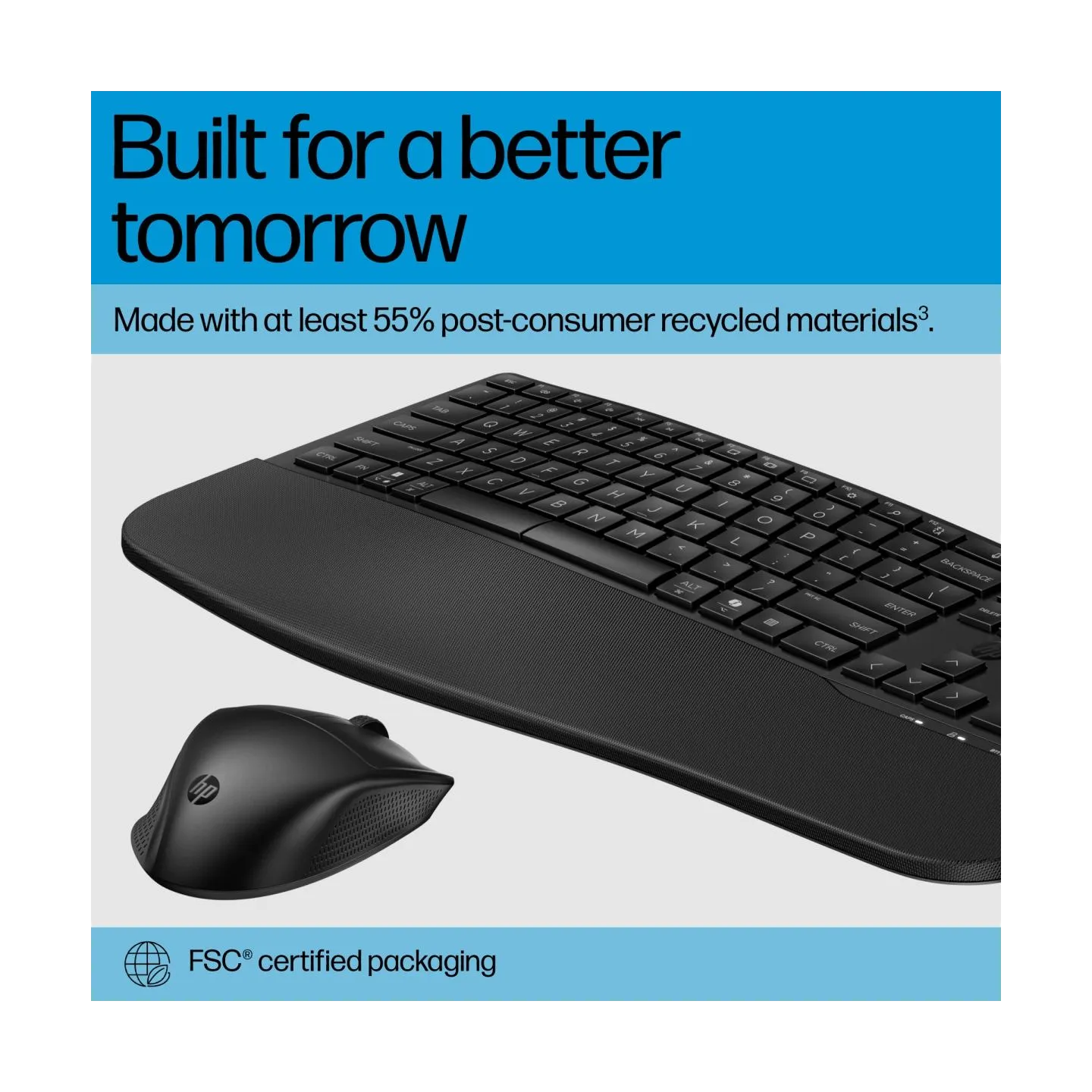 HP 685 Comfort Dual-Mode Keyboard and Mouse Combo, spill resistant - Black - US ENG / 8T6L7UT#ABB